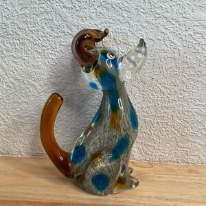 Dale Tiffany Maximo Dog Figurine Handcrafted Favrile Art Glass‎ Sculpture